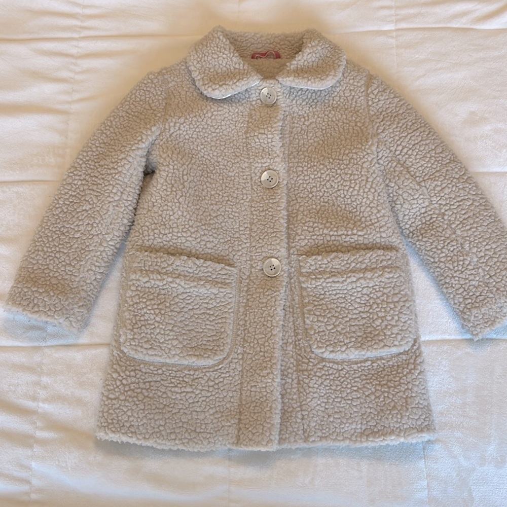 Boden Cream Kids Coat